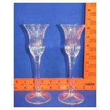 Pair of Glass Candle Holders