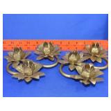 Pair of Metal Flower Candle Holders