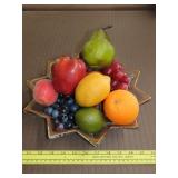 Glass Star Shaped Bowl w/ Decorative Fruit - 12'