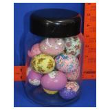 Glass Jar w/ Painted Wood Eggs
