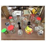 Table Lot of Glassware & Plastic Cups