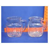 2 Federal Glass Star Bottom Pitchers