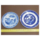 Two Blue Transferware Plates