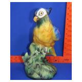 Hand Painted Ceramic Parrot Figurine - 12'