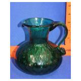 Emerald Green Art Glass Pitcher