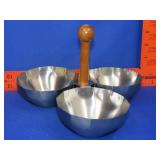 3 Section Stainless Serving Dish