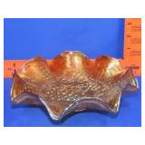Carnival Glass Ruffled Edge Bowl - 9'