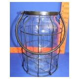 Glass Jar w/ Wire Holder