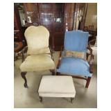 Two Arm Chairs & Ottoman