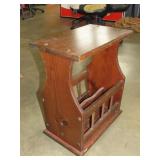 Wood Magazine Rack End Table