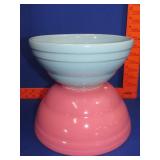 2 Pottery Style Mixing Bowls - 9' & 10'