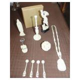 Lot of Ivory Style Carved Figures & Other Items
