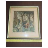 Framed Victorian Style Print - 1937 - 17'x18'