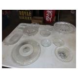 Table Lot of Cake Stands & Other Glassware