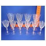 10 Fostoria Chintz Edged Stemware