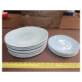 12 Piece Crate & Barrel Marlin Blue Dinnerware