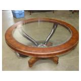 Round Top Glass Insert Coffee Table