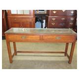 Hammary Two Drawer Console Table w/ Glass Top