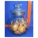 Glass Jar w/ Wood Fruit