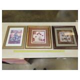 3pc Framed Floral Wall Art