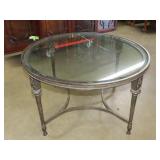 Round Glass Top Table w/ Metal Base
