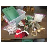 Lot of Christmas Decor - Tub w/ Lid