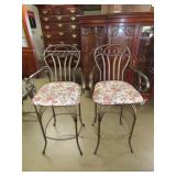 Pair of Metal Swivel Bar Chairs - 30'