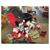 Lot of Christmas Decor - Tub w/ Lid