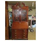 Mahogany Serpentine Front Secreatary
