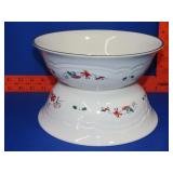 Two Pfaltzgraff Snow Village Bowls - 9'