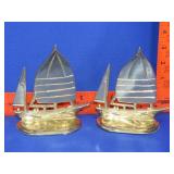 Pair of Brass Ship Bookends