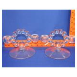 Pair of Imperial Candlewick Candle Holders