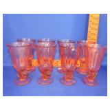 8 Fostoria Captiva Pink Seashell Goblets