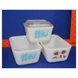 3 Pyrex Refrigerator Dishes