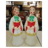 Pair of Vintage Blow Mold Christmas Carolers