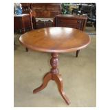 Round Tilt Top Cherry Table