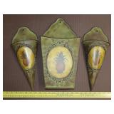 Set of 3 Metal Decorative Wall Pockets
