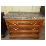 Henredon Three Drawer Marble Top Chest