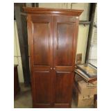 Cherry Finish Computer Cabinet / Linen Press