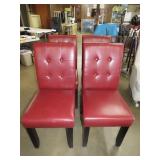 Four Leather Style Dining Chairs