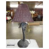 Monkey Palm Tree Lamp w/ Wicker Shade - 24"