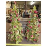 Pair of Decorative Christmas Trees