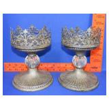 Pair of Metal Candle Holders