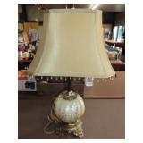 Melon Shade Bubble Glass Table Lamp