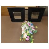 Pair of  Mirrors & Birdhouse Wall Art