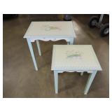 Pair of Spring Decorated Nesting Tables