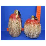 Two Ceramic Pumpkins