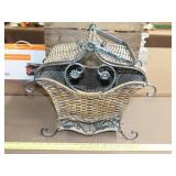 Metal & Wicker Magazine Rack / Storage