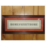 Framed Home Sweet Home Crossstitch