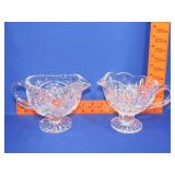 2 Crystal Footed Gravy Boats